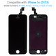 Schermo per iPhone 5C, Black, Vetro touch con cornice