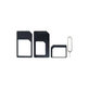 Adattatore SIM 3 in 1 NanoSIM, MicroSIM, MiniSIM con estrattore per carrello SIM