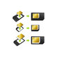Adattatore SIM 3 in 1 NanoSIM, MicroSIM, MiniSIM con estrattore per carrello SIM