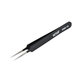 Pinzetta metallica antistatica con punta dritta appuntita 110 mm, Vetus ESD-14