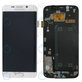 Schermo per Samsung S6 Edge G925F, White Pearl, Vetro touch con cornice, GH97-17162B, GH97-17317B, GH97-17334B, Genuine Service Pack