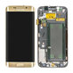 Schermo per Samsung S6 Edge G925F, Gold Platinum, Vetro touch con cornice, GH97-17162C, GH97-17317C, GH97-17334C, Genuine Service Pack