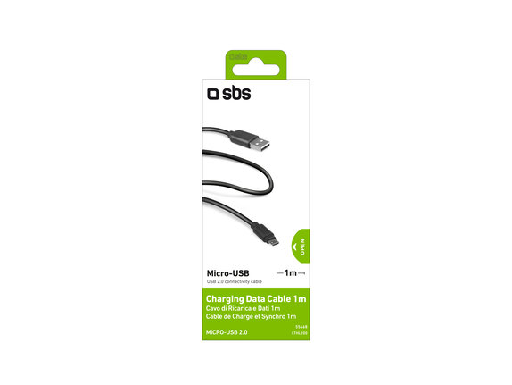 Cavo da Micro-USB a USB 1 m, Black, SBS