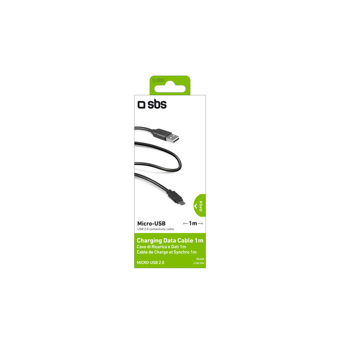 Cavo da Micro-USB a USB 1 m, Black, SBS