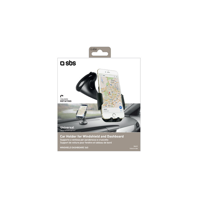 Supporto auto universale FREEWAY con ventosa, Black, SBS
