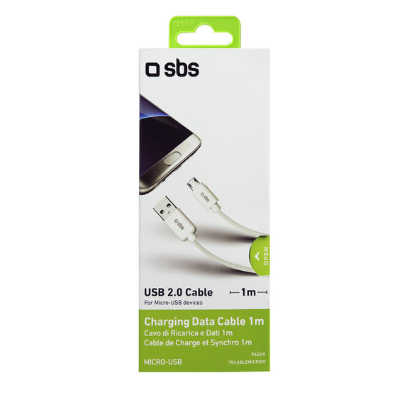 Cavo da Micro-USB a USB 1 m, White, SBS