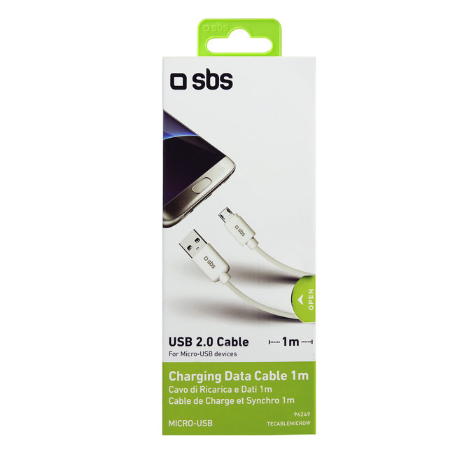 Cavo da Micro-USB a USB 1 m, White, SBS