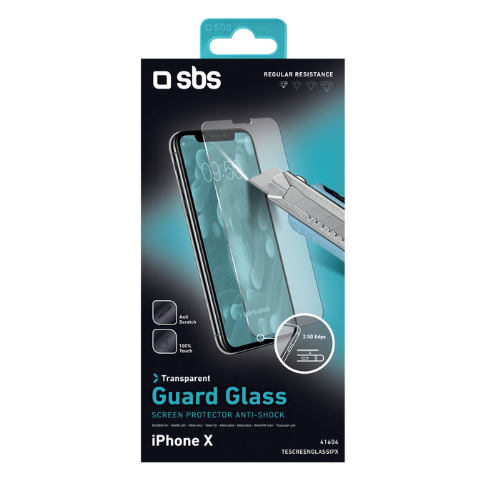 Vetro temperato per iPhone X, XS, 11 Pro, 11 Pro, Transparent, SBS
