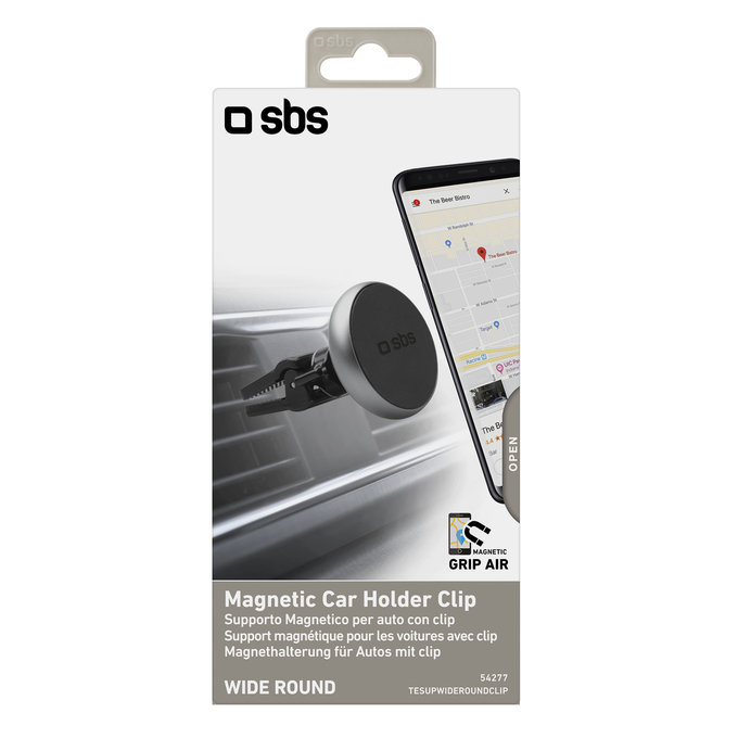 Supporto auto magnetico per bocchetta, Black, SBS