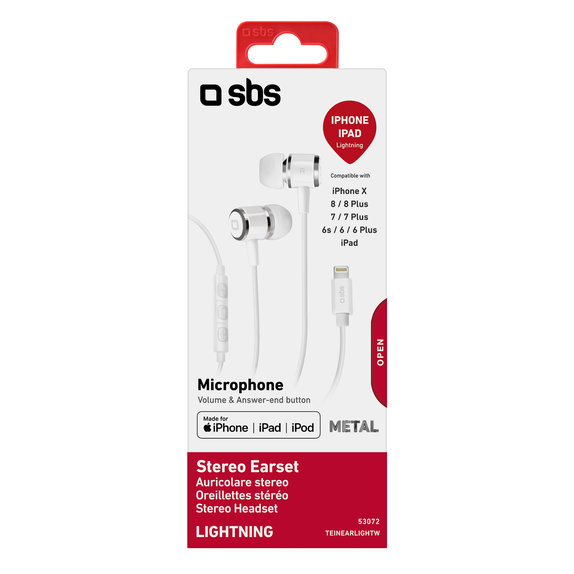 Cuffie con microfono Lightning, White, SBS