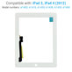 Vetro touch con pulsante Home per iPad 3, iPad 4, White