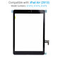 Vetro touch con pulsante Home per iPad Air, Black