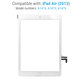 Vetro touch con pulsante Home per iPad Air, iPad (5th Gen 2017), White