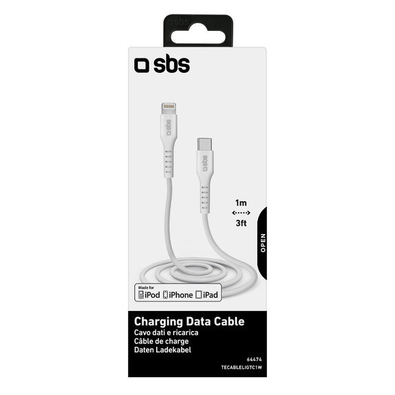 Cavo da Lightning a USB-C 1 m, White, SBS