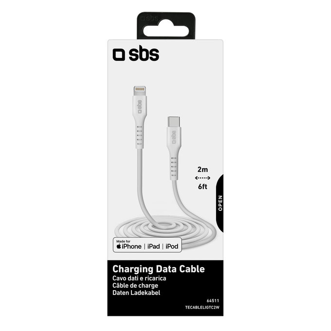 Cavo da Lightning a USB-C 2 m, White, SBS