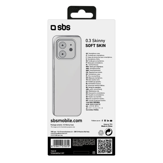 Custodia Skinny per iPhone 11, Transparent, SBS
