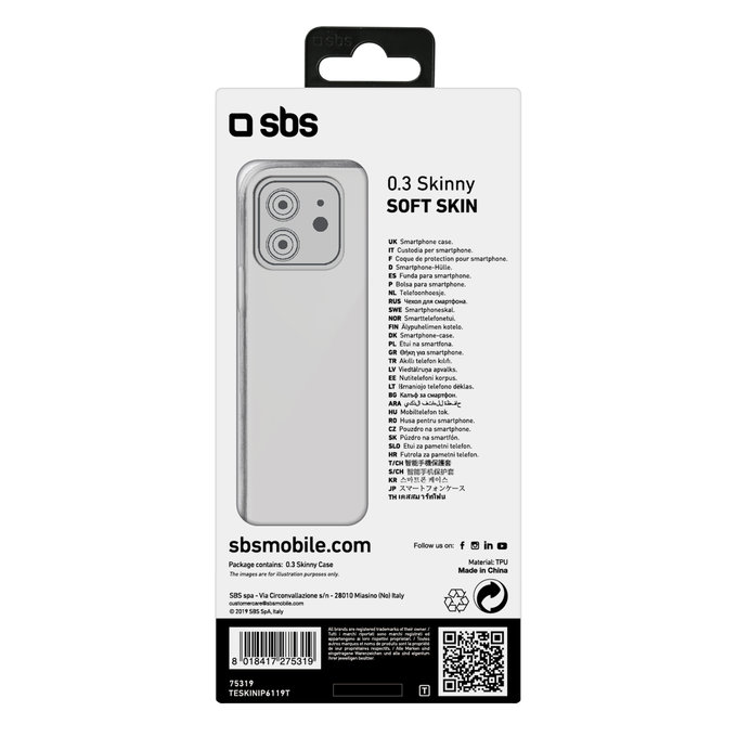 Custodia Skinny per iPhone 11, Transparent, SBS