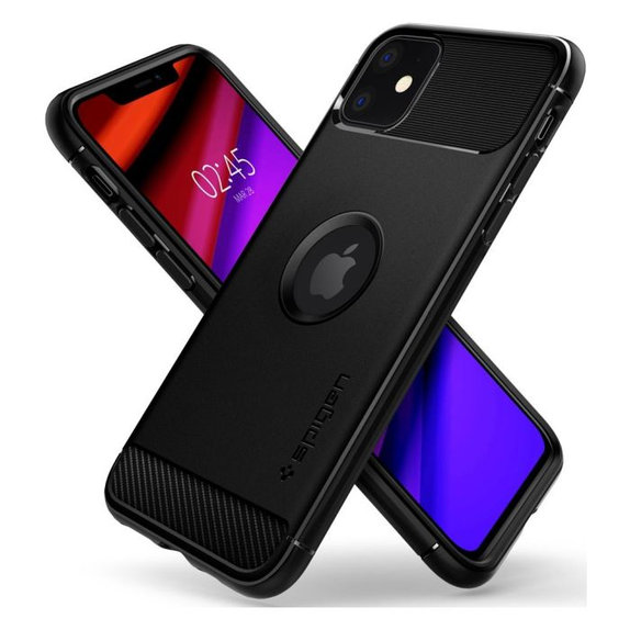 Custodia Rugged Armor per iPhone 11, Black, Spigen