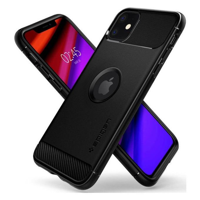 Custodia Rugged Armor per iPhone 11, Black, Spigen