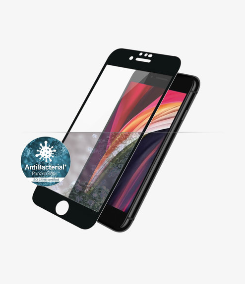 Vetro temperato Case Friendly AB per iPhone 6, 6s, 7, 8, SE 2020, SE 2022, Black, PanzerGlass