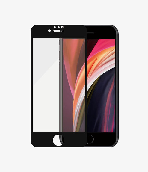 Vetro temperato Case Friendly AB per iPhone 6, 6s, 7, 8, SE 2020, SE 2022, Black, PanzerGlass