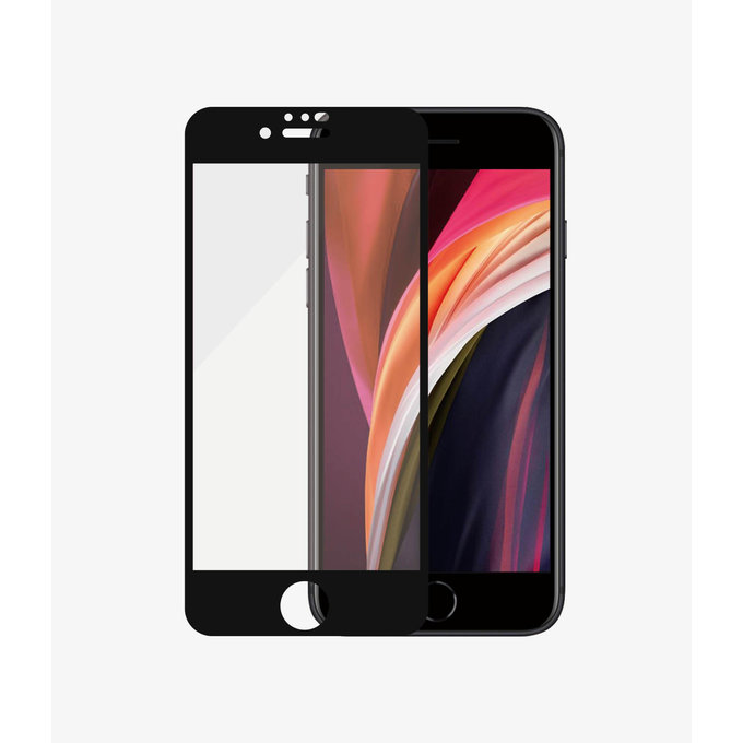 Vetro temperato Case Friendly AB per iPhone 6, 6s, 7, 8, SE 2020, SE 2022, Black, PanzerGlass