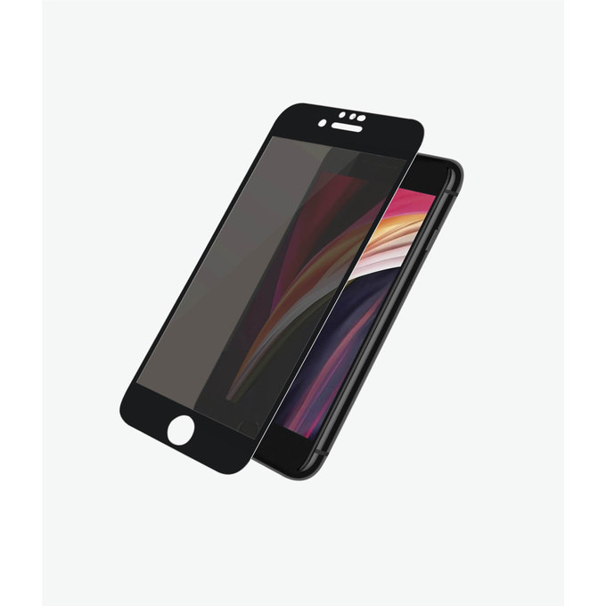 Vetro temperato Privacy Case Friendly per iPhone 6, 6s, 7, 8, SE 2020, SE 2022, Black, PanzerGlass