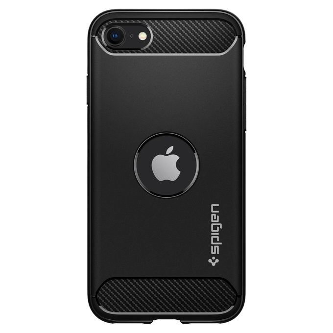 Custodia Rugged Armor per iPhone SE 2020, SE 2022, Black, Spigen
