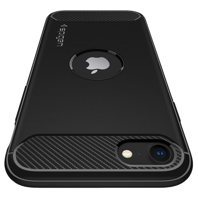Custodia Rugged Armor per iPhone SE 2020, SE 2022, Black, Spigen