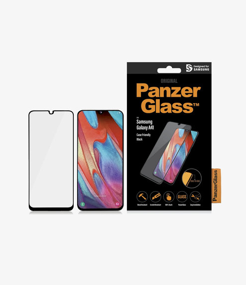 Vetro temperato Case Friendly per Samsung A41, Black, PanzerGlass