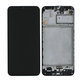 Schermo per Samsung M21 M215F, Black, Vetro touch con cornice, GH82-22509A, GH82-22836A, GH82-21266A, GH82-21265A, Genuine Service Pack