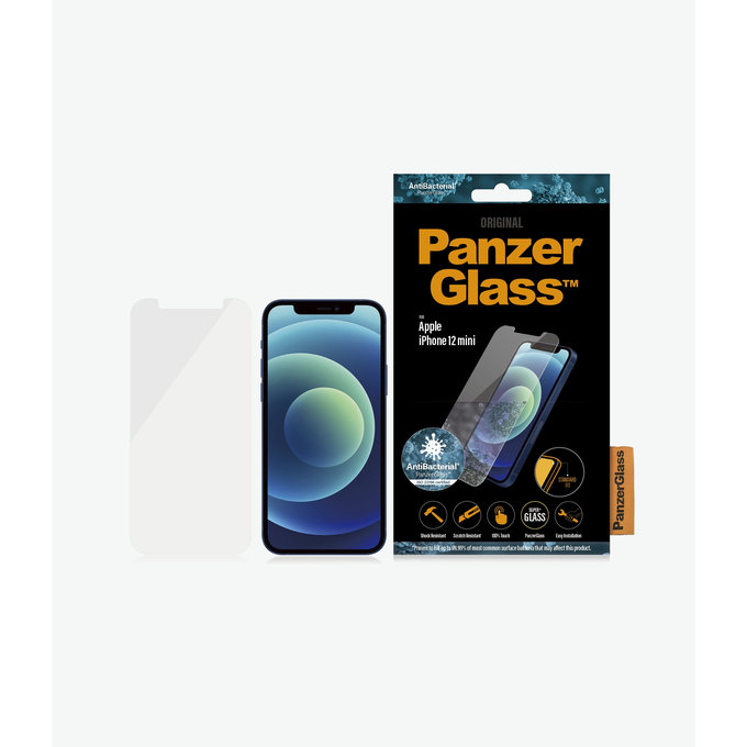 Vetro temperato Steard Fit AB per iPhone 12 mini, Transparent, PanzerGlass