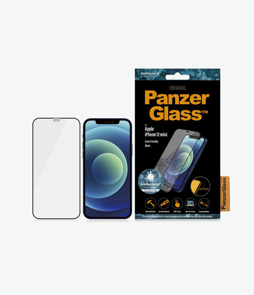 Vetro temperato Case Friendly AB per iPhone 12 mini, Black, PanzerGlass