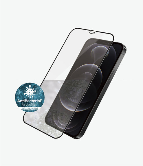 Vetro temperato Case Friendly AB per iPhone 12, 12 Pro, Black, PanzerGlass
