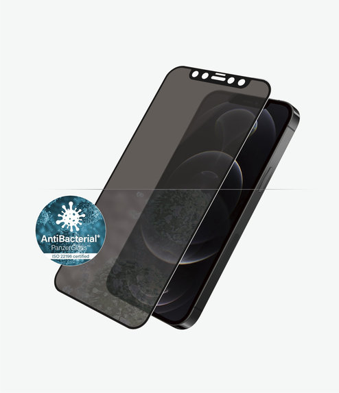 Vetro temperato Privacy Case Friendly AB per iPhone 12, 12 Pro, Black, PanzerGlass