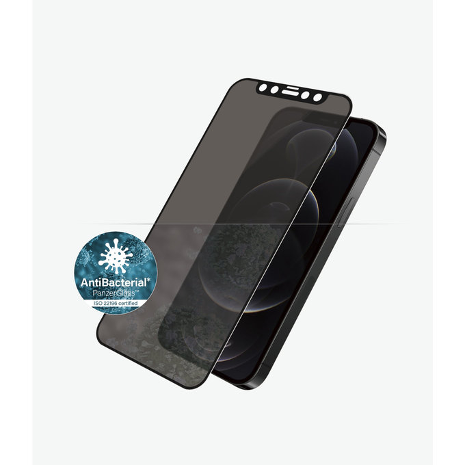 Vetro temperato Privacy Case Friendly AB per iPhone 12, 12 Pro, Black, PanzerGlass