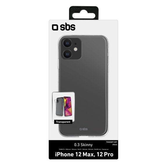 Custodia Skinny per iPhone 12, 12 Pro, Transparent, SBS