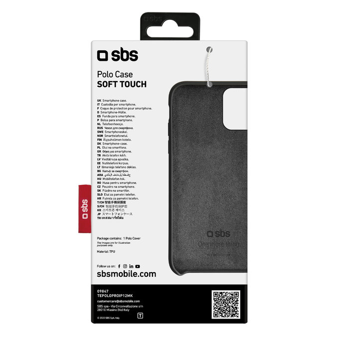 Custodia Polo One per iPhone 12, 12 Pro, Black, SBS
