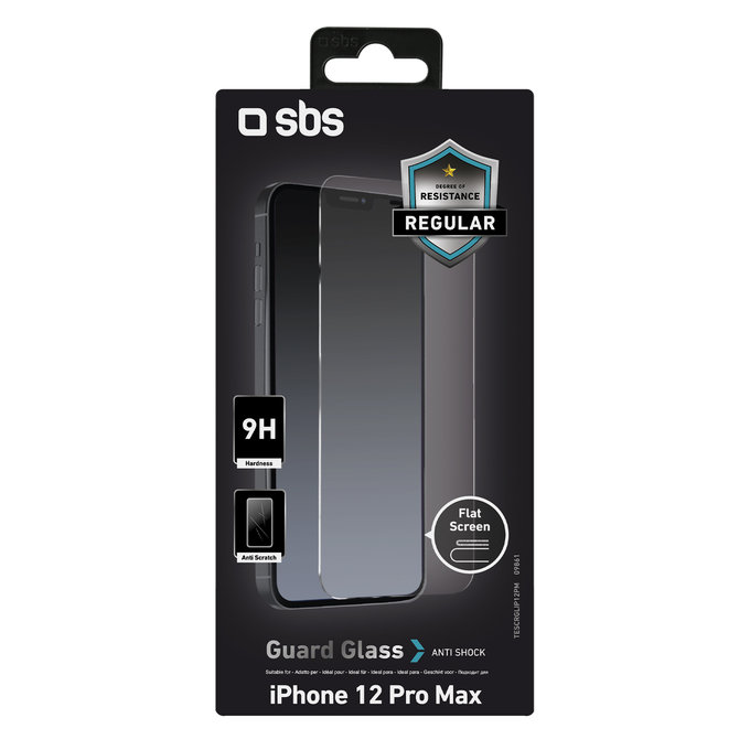 Vetro temperato per iPhone 12 Pro Max, Transparent, SBS