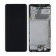 Schermo per Samsung A42 5G A426B, Prism Dot Black, Vetro touch con cornice, GH82-24375A, GH82-24376A, Genuine Service Pack