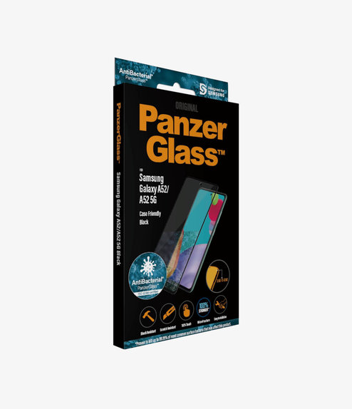 Vetro temperato Case Friendly AB per Samsung A52, A52 5G, A52s, A53 5G, Black, PanzerGlass