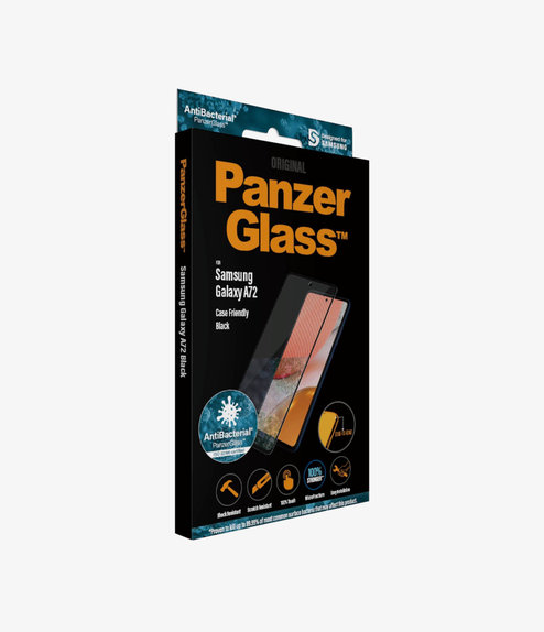 Vetro temperato Case Friendly AB per Samsung A72, Black, PanzerGlass