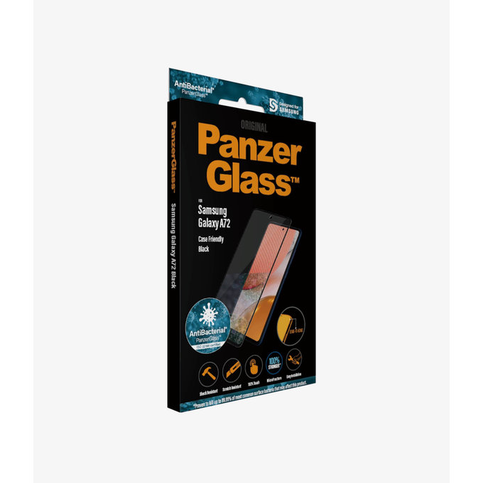 Vetro temperato Case Friendly AB per Samsung A72, Black, PanzerGlass