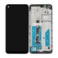 Schermo per Motorola Moto G8 XT2045, Black, Vetro touch con cornice, 5D68C16383, Genuine Service Pack