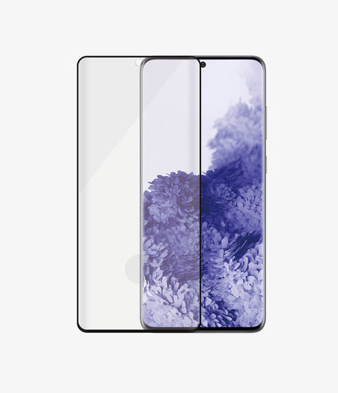Vetro temperato Case Friendly AB per Samsung S21 Ultra, Fingerprint komp., Black, PanzerGlass