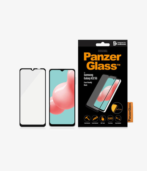 Vetro temperato Case Friendly per Samsung A32 5G, Black, PanzerGlass