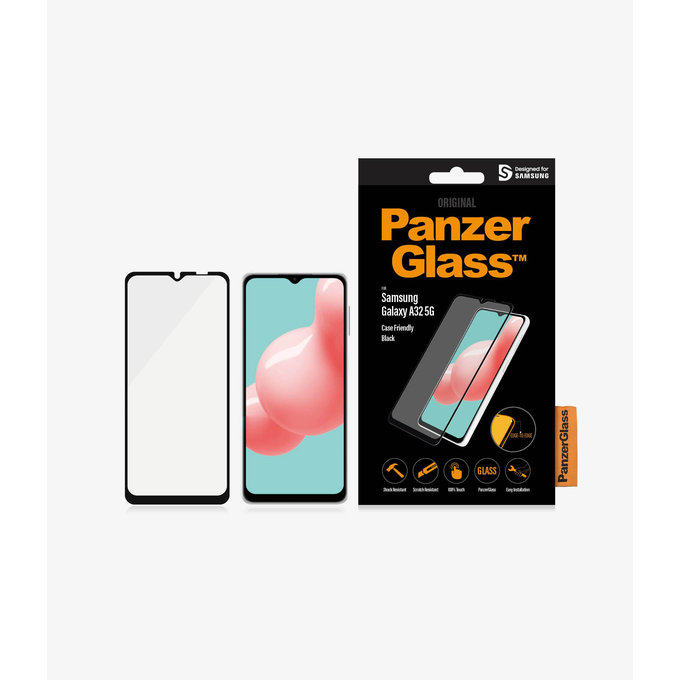 Vetro temperato Case Friendly per Samsung A32 5G, Black, PanzerGlass