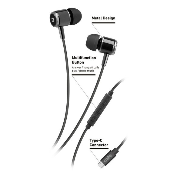 Cuffie Studio Mix 100C con microfono USB-C, Black, SBS