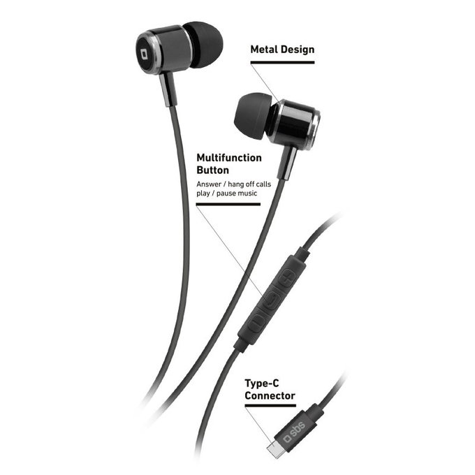 Cuffie Studio Mix 100C con microfono USB-C, Black, SBS