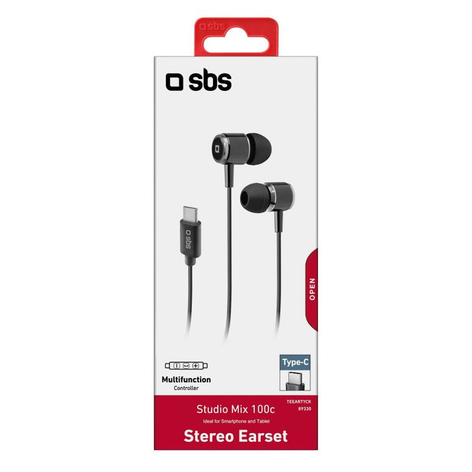 Cuffie Studio Mix 100C con microfono USB-C, Black, SBS